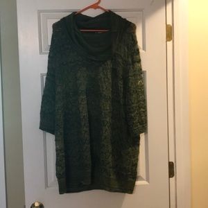 Catherine’s olive green long sweater